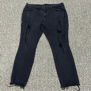 Belle + Skye Black Skinny Distressed Rough Hem Jeans Size 16 Women’s